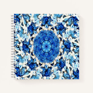 Blauer weißer Mandala abstrakt......... Notizbuch