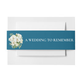 Blauer Weißer Orchid Ozean Einladung Bauch Bands Einladungsbanderole