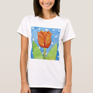 Blauer weißer Stellenhintergrund 2013 der Tulpe T-Shirt