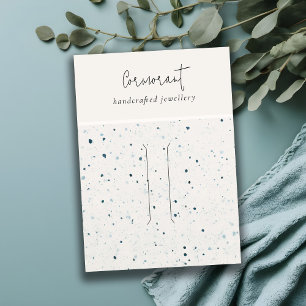 Blauer weißer Texturhaar Button Band Display Visitenkarte