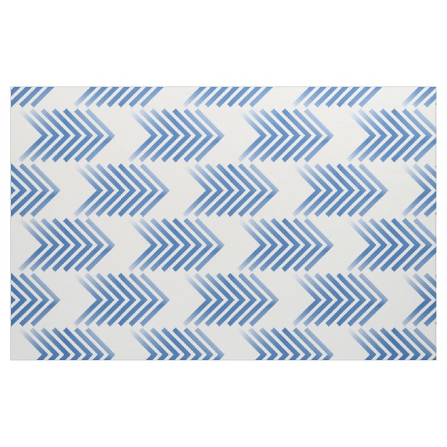 Blauer weißer Tribal-Arrow-Muster Stoff (Fat Quarter (45,7 x 55,9 cm))