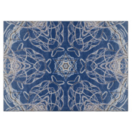 Blauer Weißschnee und Star Kaleidoskop Schneidebrett