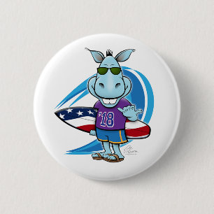 Blauer Wellen-Knopf Button