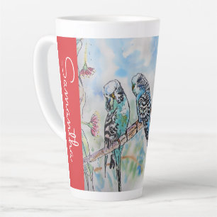 Blauer Wellensittich Wellensittiche Papageien Aqua Milchtasse