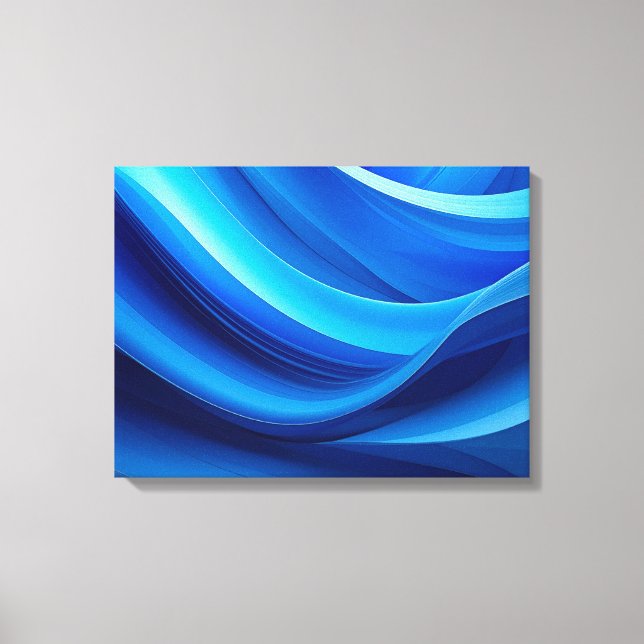 blauer welliger Hintergrund Leinwanddruck (Vorderseite)