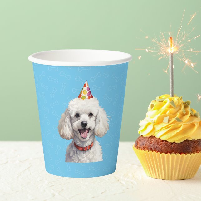 Blauer Welpenhund Birthday Paw-ty Paper Cups Pappbecher (Von Creator hochgeladen)