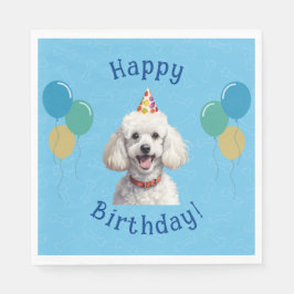 Blauer Welpenhund Birthday Paw-ty Serviette