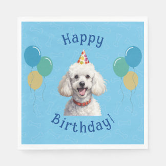 Blauer Welpenhund Birthday Paw-ty Serviette