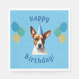 Blauer Welpenhund Birthday Paw-ty Serviette