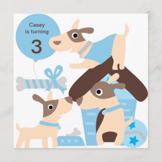 Blauer Welpenhund - individuelle Einladungen zum G