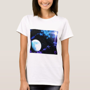 Blauer Weltraum T-Shirt