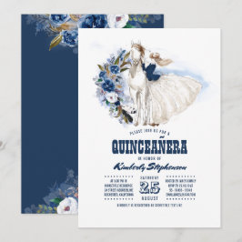 Blauer Western Quinceañera - 15. Geburtstag Einladung