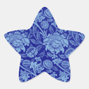 Blauer Wey von William Morris Stern-Aufkleber