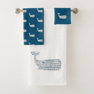 Blauer Whale Badetuch Set