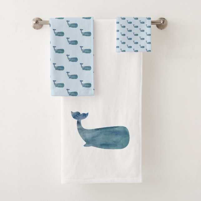 Blauer Whale Badetuch Set (Insitu)