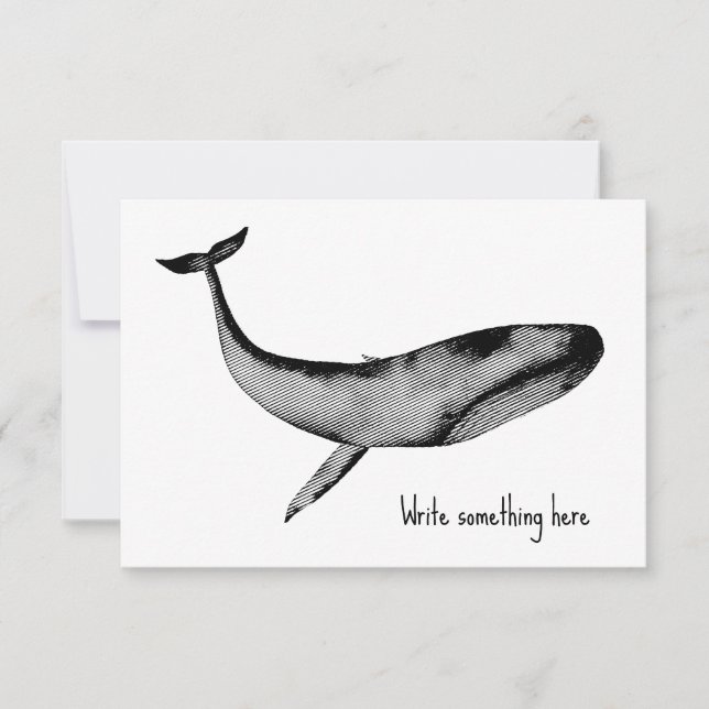 Blauer Whale Dankeskarte (Vorderseite)