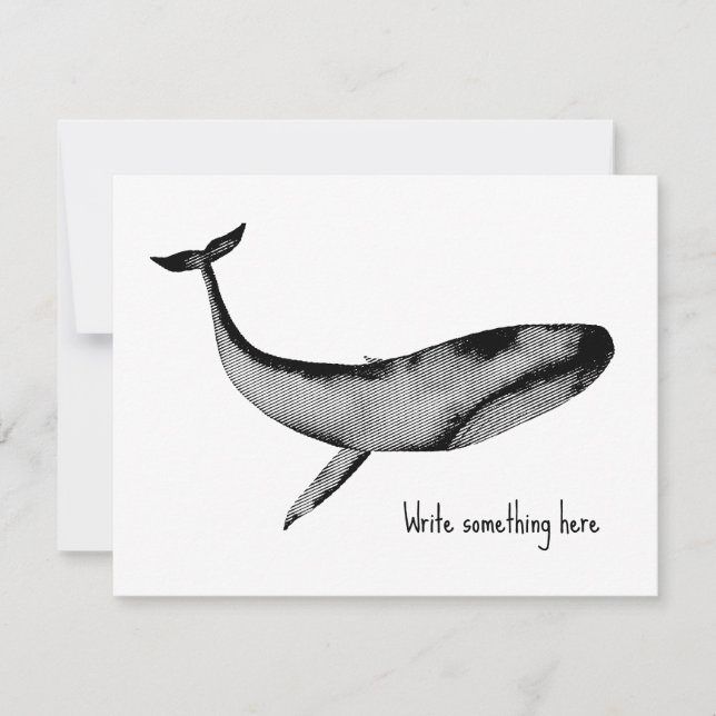 Blauer Whale RSVP Karte (Vorderseite)