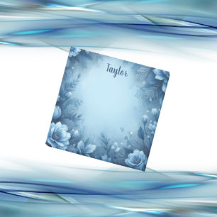 Blauer Whimsical Cottagecore-Name Post-it Klebezettel