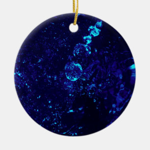 Blauer Whirlpool Bubbles Rund um Weihnachten Keramik Ornament