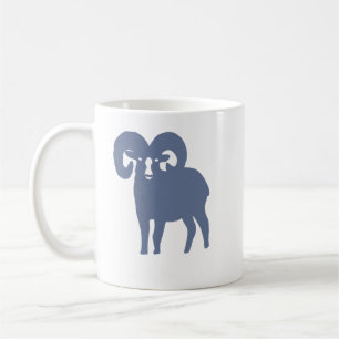 Blauer Widder-Silhouette-Aries-Kaffeebecher Kaffeetasse