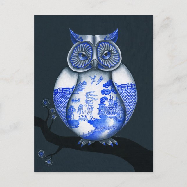 Blauer Wildhühner Postkarte (Vorderseite)