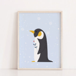 Blauer Winter Dekor des Polarktischen Kinderzimm Poster