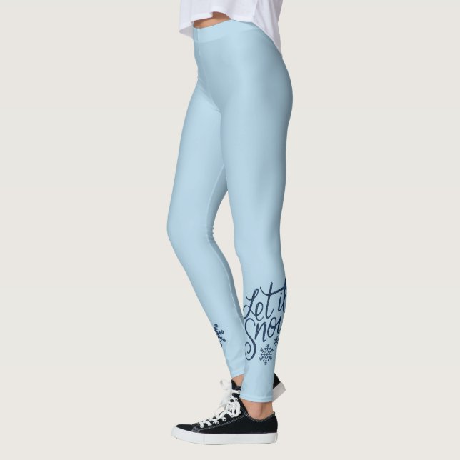 Blauer Winter Lassen Sie es Leggings schnee (Links)