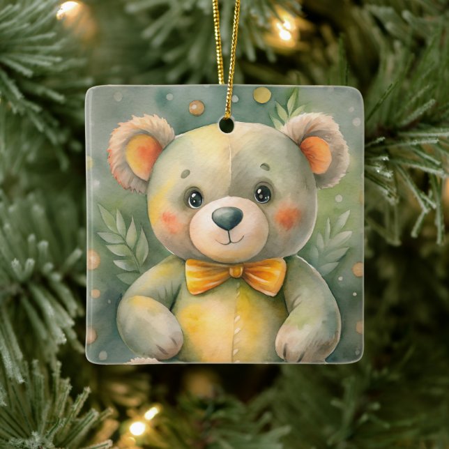 Blauer Winter mit Deeers Keramikornament (Baum)