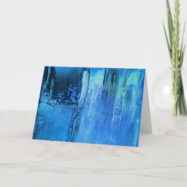 'Blauer Winter Regen' Karte (Vorderseite)