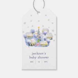 Blauer Winter-Schnee Es braucht ein Dorf Baby Show Geschenkanhänger
