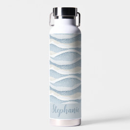 Blauer Winter-Schneefall-Wellen-Personalisiertes M Trinkflasche