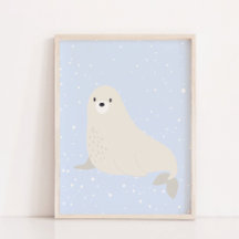 Blauer Winter | Sea Lion Arctic Animal Kinderzimme