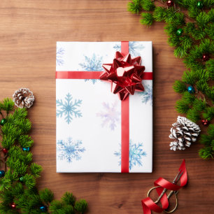 Blauer Winter-Wunderland-Schneeflocken-Erstgeburts Geschenkpapier