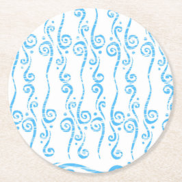 Blauer Wirbel-Coaster Runder Pappuntersetzer