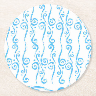 Blauer Wirbel-Coaster Runder Pappuntersetzer