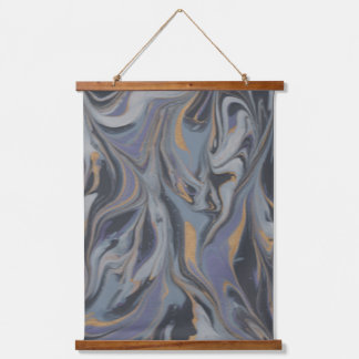Blauer Wirbel-Teppich Wandteppich Mit Holzrahmen