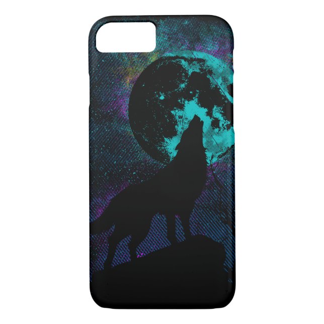 Blauer Wolf-Apple iPhone 7 Kasten Case-Mate iPhone Hülle (Rückseite)