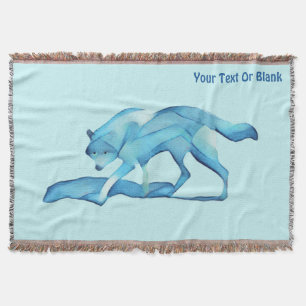 Blauer Wolf auf Schnee Decke