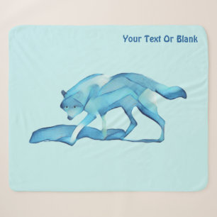 Blauer Wolf auf Schnee Sherpadecke
