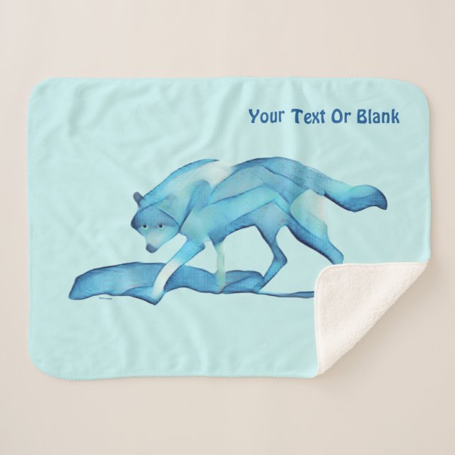 Blauer Wolf auf Schnee Sherpadecke (Vorderseite (Horizontal))