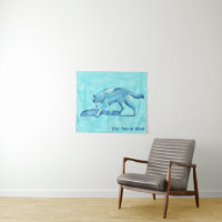 Blauer Wolf auf Schnee