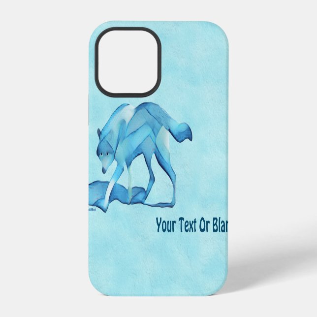 Blauer Wolf im Schnee iPhone Hülle (Rückseite)