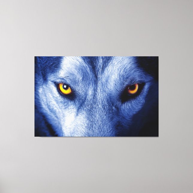 Blauer Wolf mit schönen Augen Leinwand Art (Vorderseite)