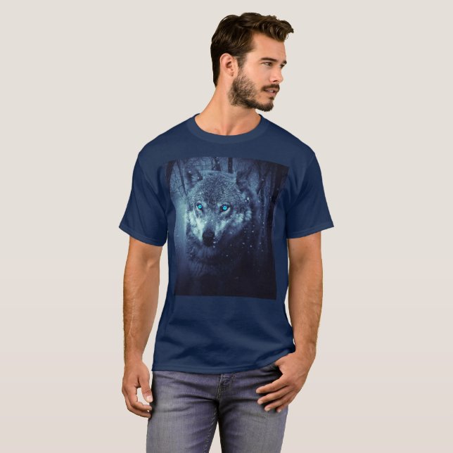 Blauer Wolf T-Shirt (Vorne ganz)