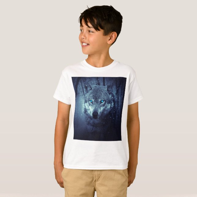 Blauer Wolf T-Shirt (Vorne ganz)