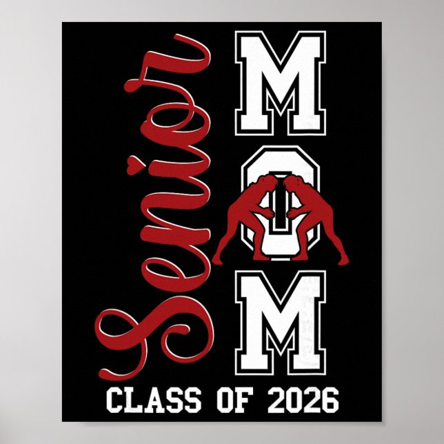 Blauer Wrestling-Ringer Senior-Mutter Cl von 2026  Poster (Vorne)
