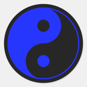 Blauer Yin Yang Aufkleber