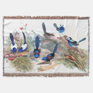 Blauer Zaunkönig-Vogel-Tier-Blumen-AustralienThro Decke