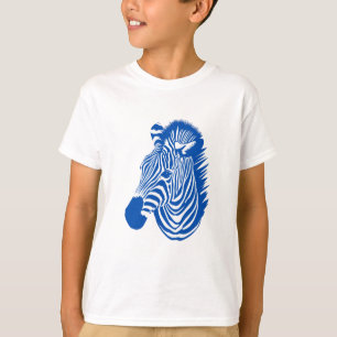 Blauer Zebra T-Shirt