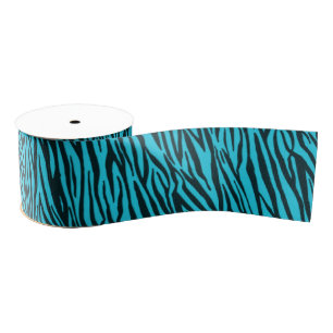 Blauer Zebra-Tierdruck-Band Ripsband